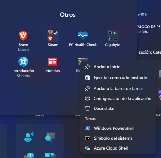 Ejecutar la terminal modo administrador