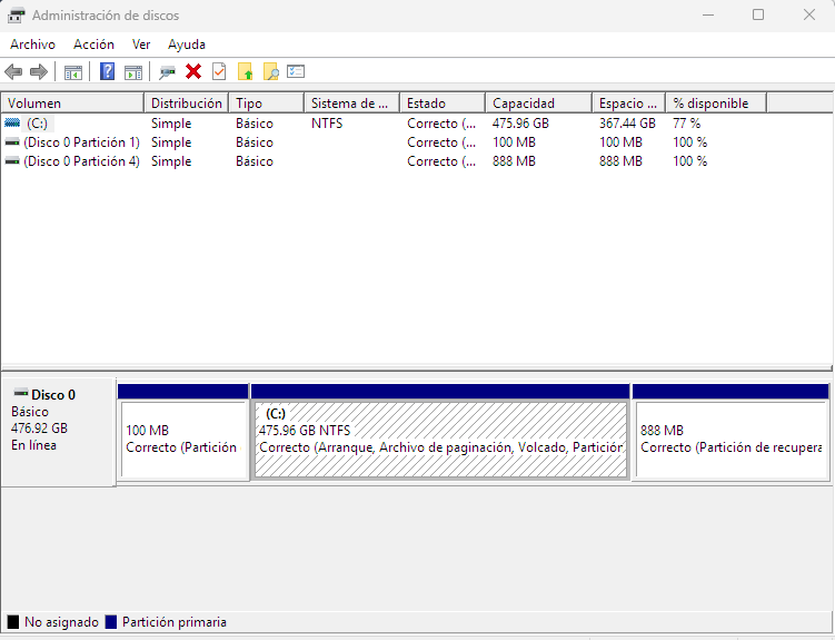 Administración de discos
